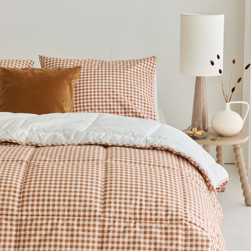 Walra - Kussensloop Cozy Check - 2x 60x70 cm - Bruin / Off White