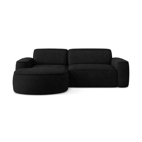 LaMiaSofa hoekbank links Melissa - chenille stof - zwart - 224x166x70