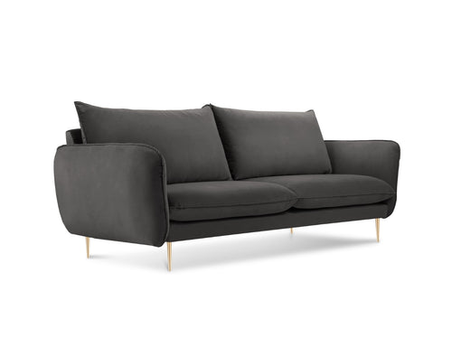 Cosmopolitan Design Bank Vienna 2-zits, flueel, donkergrijs - 92x160x95cm