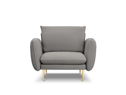 Cosmopolitan Design Fauteuil Vienna boucle, grijs - 94x97x95cm