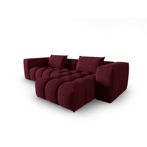Cosmopolitan Design - Modulaire hoekbank rechts Verona 3-zits, structurele stof bordeaux - 145x260x70cm