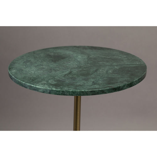 Dutchbone Gunnar Bijzettafel Rond 37,5 cm Marmer Groen/ Goud - vtwonen shop