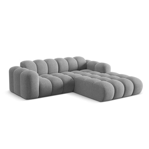 Cosmopolitan Design - Rechter hoekbank Treno 3-zits, chenille lichtgrijs - 184x240x70cm