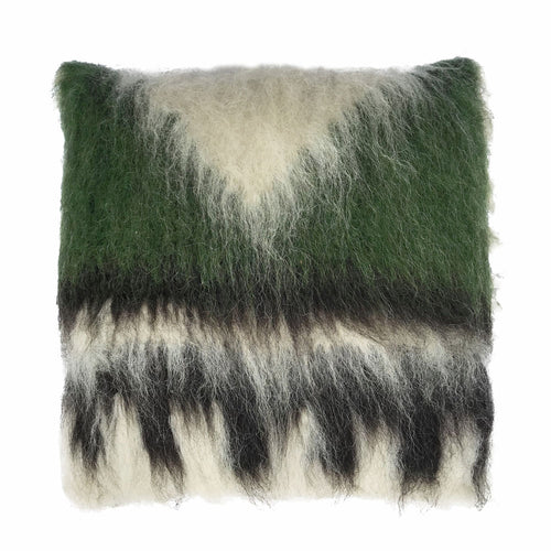 Malagoon kussen Triangle - grijsgroen tinten - 50x50cm 100% wool