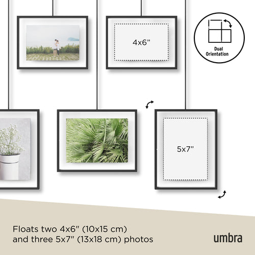 Umbra set met fotolijsten (5) Exhibit - 79 x 3 x 43 cm - Zwart