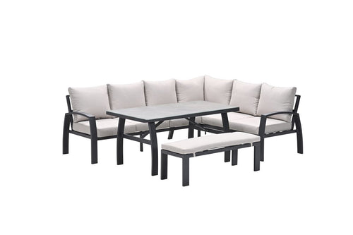 Vasano lounge-dining hoekset - rechts - 4-dlg. -  c.black - sand - vtwonen shop