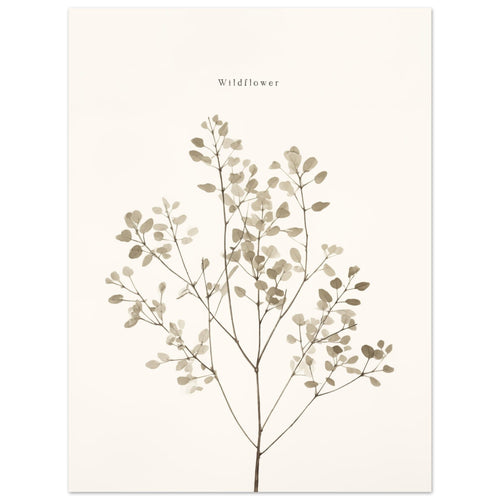 Artfulprints Poster Wildflower   - 30x40 cm - Taupe