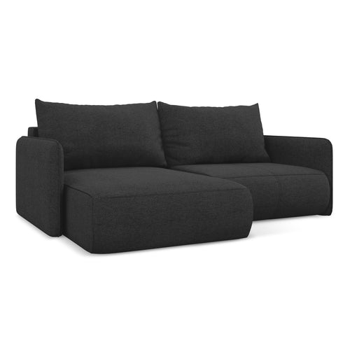 LaMiaSofa hoekbank links Palermo - chenille stof - antraciet - 207x148x86