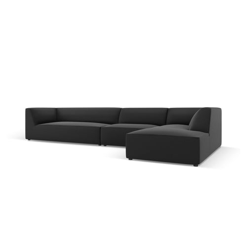 Cosmopolitan Design - Modulaire hoekbank rechts Siena 5-zits, imitatieleer zwart - 180x366x69cm