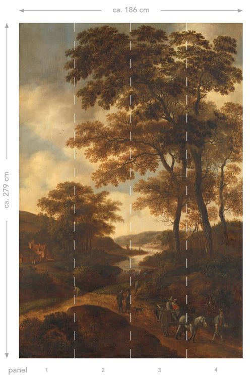 ESTAhome fotobehang bosrijk landschap oranje - 186 x 279 cm - 158883