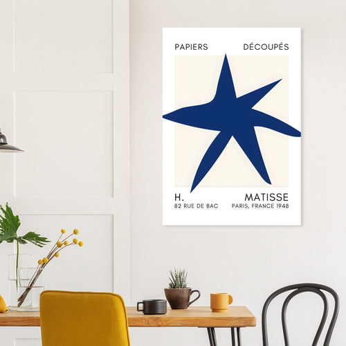 Artfulprints  Matisse – Star of the sea navy blue II   poster 30x40 cm - vtwonen shop