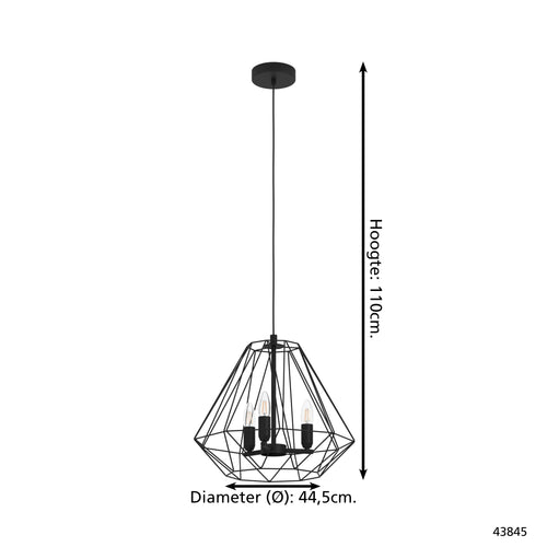 EGLO hanglamp Tarle - e14 - ø 44,5 cm - zwart - vtwonen shop