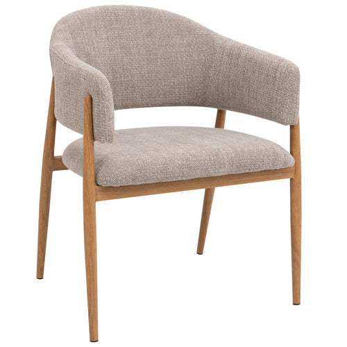 DÉJA Living Eetkamerstoel Dénia - Taupe/Naturel - Zithoogte 48cm - Set van 2 - vtwonen shop