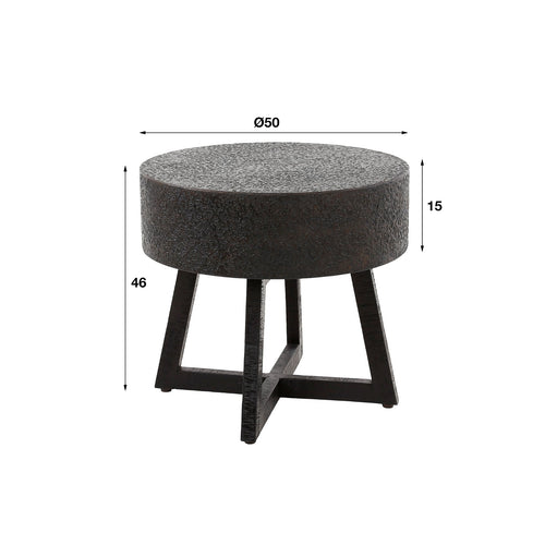 Giga Meubel Salontafel Bulky Ferro - Zwart/Brons Metaal - Ø50x47cm
