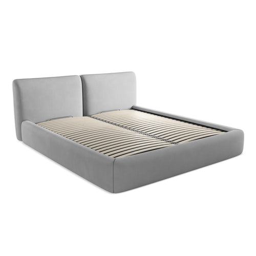 LaMiaSofa Bed met opbergruimte Milano - chenille stof - lichtgrijs - 200x228x82