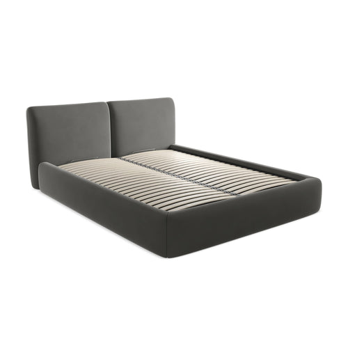 LaMiaSofa Bed met opbergruimte Milano - velours - staal - 180x228x82