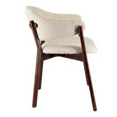DÉJA Living Eetkamerstoel Uppsala - Beige/Walnoot - Set van 2