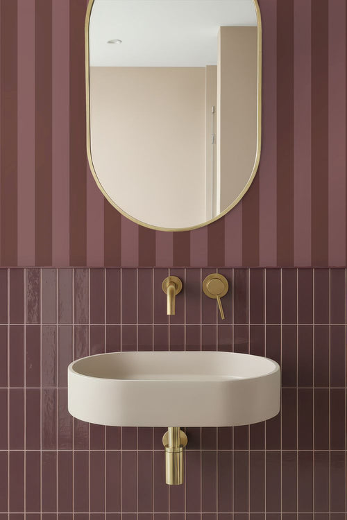 ESTAhome behang strepen donker paars en mauve paars - 50 x 900 cm - 131977