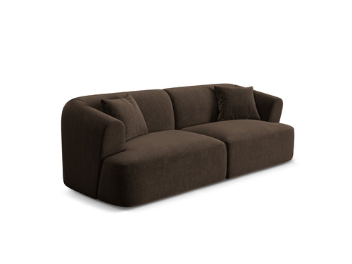 Cosmopolitan Design Modulaire bank Campi 3-zits, flueel chocolade - 90x220x70cm
