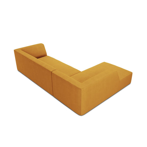 Cosmopolitan Design - Modulaire hoekbank links Siena 4-zits, structurele stof geel - 180x273x69cm