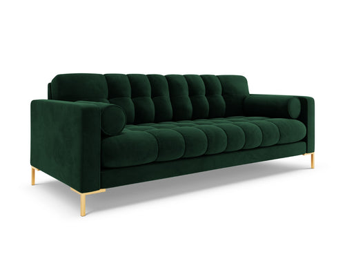 Cosmopolitan Design Bank Bali 4-zits, flueel, flessengroen - 96x217x75cm