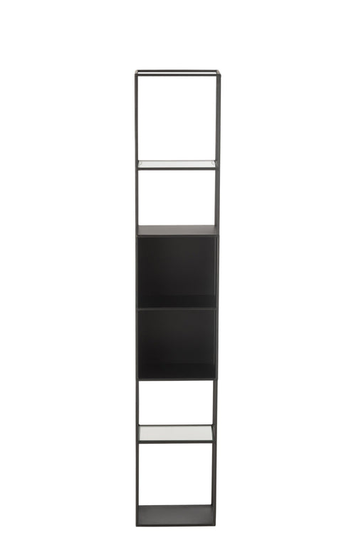 J-Line rek Ricard - metaal/glas - zwart