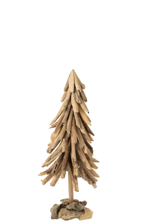 J-Line decoratie Kerstboom op voet - hout - naturel - large - vtwonen shop