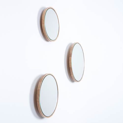 Gazzda Look Mirror Ronde Eikenhouten Wandspiegel Ø 27 cm - Whitewash