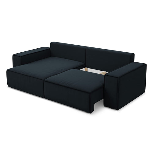 LaMiaSofa hoekbank links Livorno - velours - koningsblauw - 257x148x82