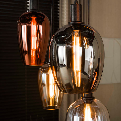 Giga Living Hanglamp Amfora - Zwart Metaal - 120x35x150cm