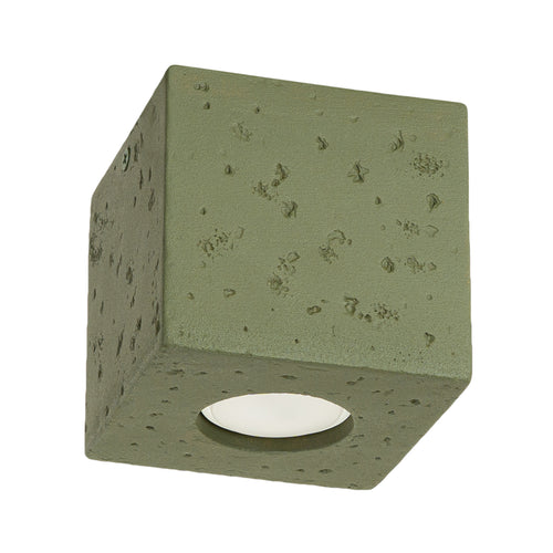 Sollux Lighting Plafondlamp QUAD beton olijfgroen - 10x10x10cm