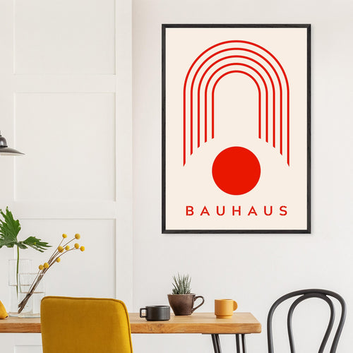 Artfulprints Poster Bauhaus - Red arches   - 70x100 cm - Rood