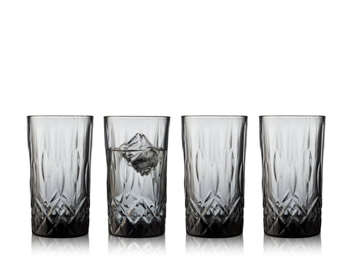 Lyngby Longdrinkglazen Sorrento (Smoke - 380ml) - set van 4 stuks - vtwonen shop