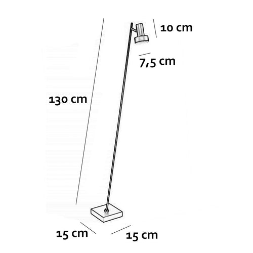 Freelight vloerlamp Lunata - 1 lichts - 15  x 130   cm - mat chroom - vtwonen shop