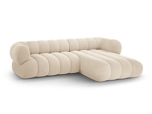 Cosmopolitan Design rechter hoekbank Koge 5-zits, flueel lichtbeige - 165x270x70cm