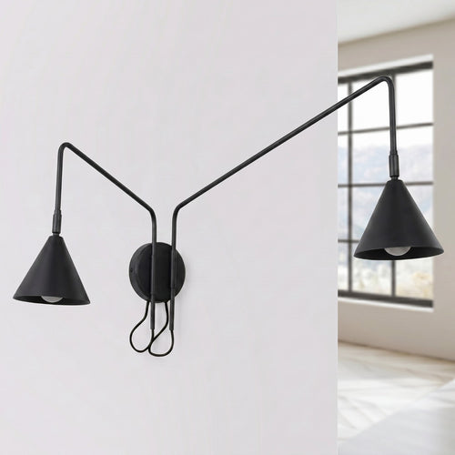 Sollux Lighting Wandlamp NOX 2 zwart met schakelaar - 150x80x30cm
