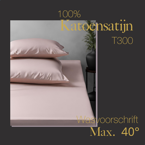 Ten Cate premium - hoeslaken - 180x200 - 100% katoen satijn - roze - vtwonen shop