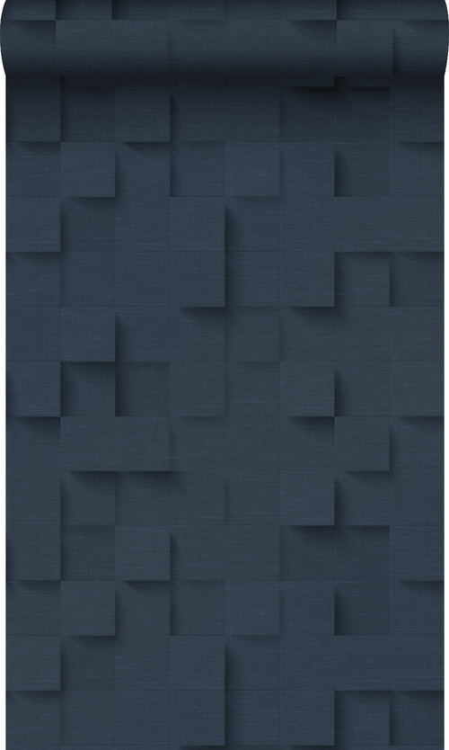 Origin Wallcoverings behang 3D kubussen donkerblauw - 50 x 900 cm - 347902 - vtwonen shop