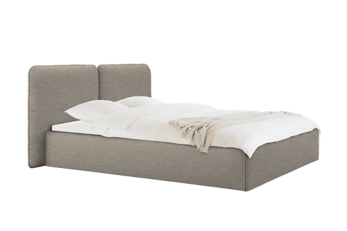 noo.ma gestoffeerd bed met opbergruimte - bright brown, 95 cm hoog