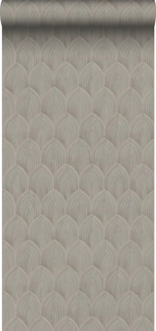Borastapeter behang art deco motief bruin - 53 cm x 10.05 m - 660282 - vtwonen shop
