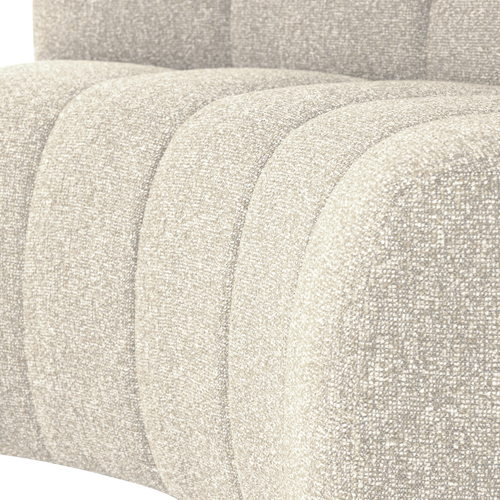 WOOOD eetbank halfronde hoek rugleuning Mojo - Bouclé - Beige - 83x152x74