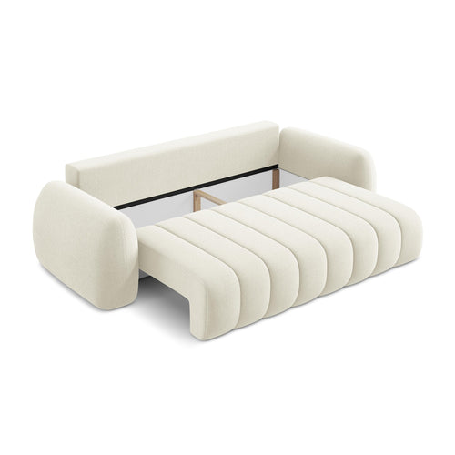 LaMiaSofa 3-zits slaapbank Ginosa - bouclé - lichtbeige - 266x121x95