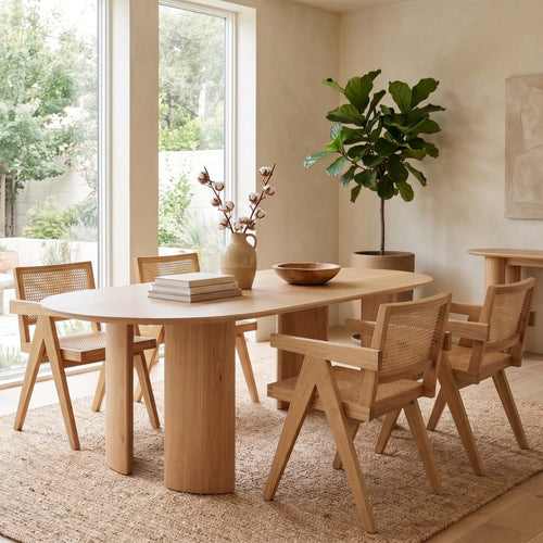 Giga Meubel Eettafel Reno - Ovaal Naturel Hout - 240x100x76cm