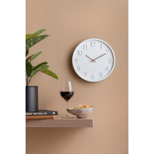 Karlsson wandklok Calma - wit - 3.8x30x30cm