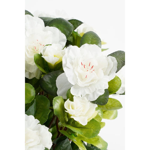 Mica Decorations Azalea Kunstplant in Bloempot Stan - H31 x Ø26 cm - Wit