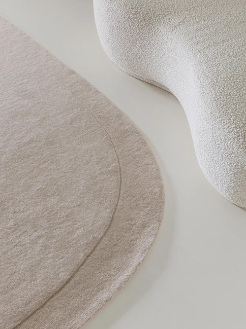 benuta wollen vloerkleed Shape - crème - 160x230 cm