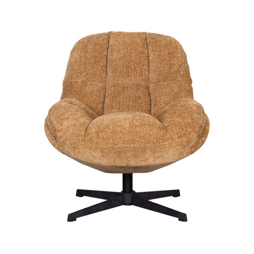 LABEL51 Fauteuil Huxley - Cognac Stof - Draaibaar - vtwonen shop