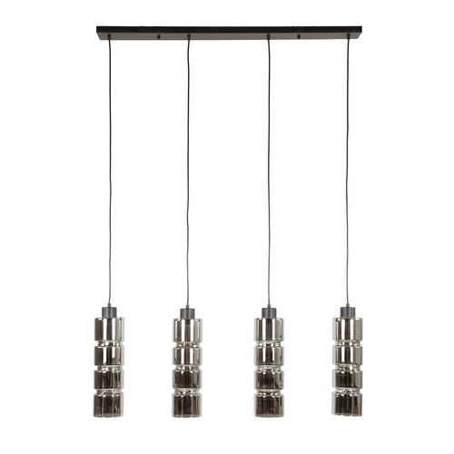 Giga Meubel Hanglamp Cylinder - Chroom Glas - 4-Lichts - 105x12x150cm - vtwonen shop