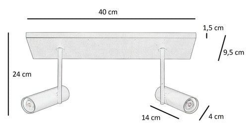 Highlight spot Trend - 2 lichts - 40  x 24   cm - zwart - vtwonen shop