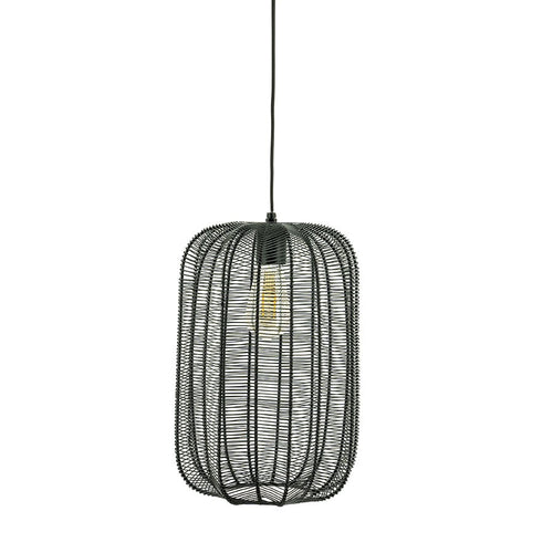 FurniLux Hanglamp Carbo – Stijlvolle Zwart Metalen Hanglamp - 23x23x39cm - vtwonen shop